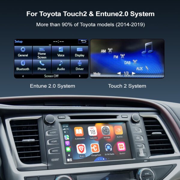 Tuning solution  Wireless CarPlay For TOYOTA Touch 2 2014-2019 Highlander Tundra CHR RAV4 Tacoma Land Curiser Prado Auris Avalon Android Auto - Image 2