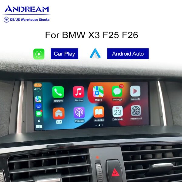 Tuning solution  8.8" Wireless Apple CarPlay Android Auto Multimedia For BMW X3 F25 X4 F26 CIC NBT Touch Screen Wifi Bluetooth GPS Idrive Steering Wheel