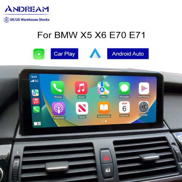 Tuning solution  10.25" Wireless Apple CarPlay Android Auto Car Multimedia For BMW X5 X6 E70 E71 E72 Original CCC CIC 2007-2013 Head Unit Touch Screen