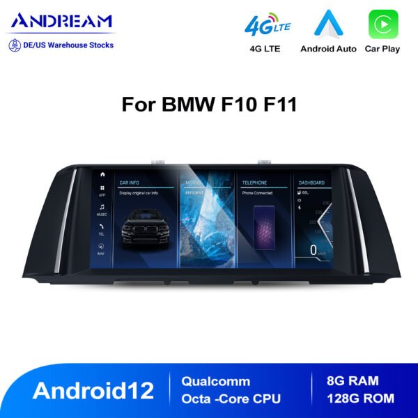 Tuning solution  10.25" Android 12.0 8G+128G Qualcomm 8 core IPS Car Smart Navigation Core Radio For BMW Series 5 F10 F11 F18 Original CIC NBT System