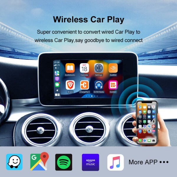 Tuning solution  Android 13 Carplay Ai Box With Wireless Android Auto Netflix YouTube Iptv 4+64G For VW Toyota Ford Mazda Volvo KIA BMW Audi Benz Streaming - Image 3