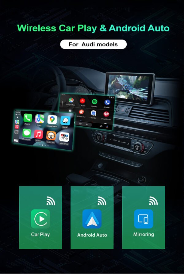 Tuning solution Wireless Apple CarPlay MirrorLink For Audi Q3 Q5 Q7 A1 A3 A4 A5 A6 A7 A8 S5 S7 with 3G/3G+/MIB MMI/Symphony/Concert Prime Multimedia Box - Image 2