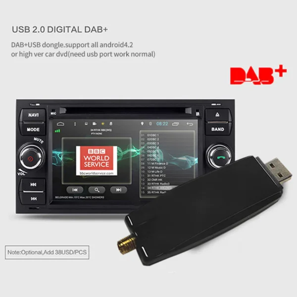 Tuning solution Car DAB+ Tuner/Box for Android Car DVD USB Digital Audio Broadcasting Receiver with Antenna Works for Europe android - Image 4
