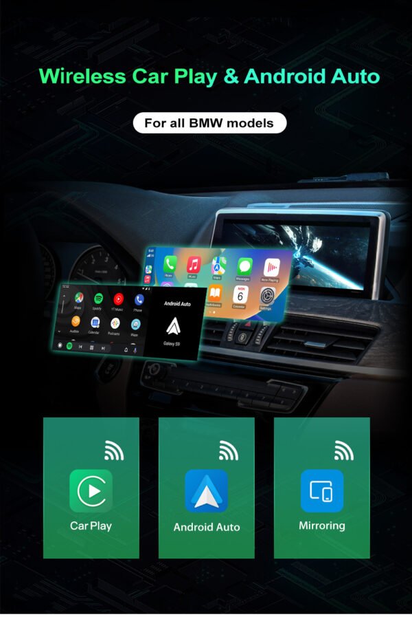 Tuning solution  Wireless CarPlay Android Auto MMI Prime For BMW CIC NBT EVO System Series 1 2 3 4 5 6 7 X1 X3 X4 X5 X6 X7 Mini I3 I8 GPS Navigation Kit - Image 2