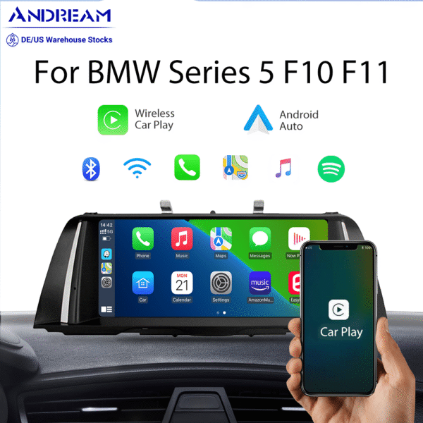Tuning solution  10.25" Wrieless CarPlay Android Auto Car Multimedia For BMW Series 5 F10 F11 F18 CIC NBT Head Unit Video Touch Display Screen
