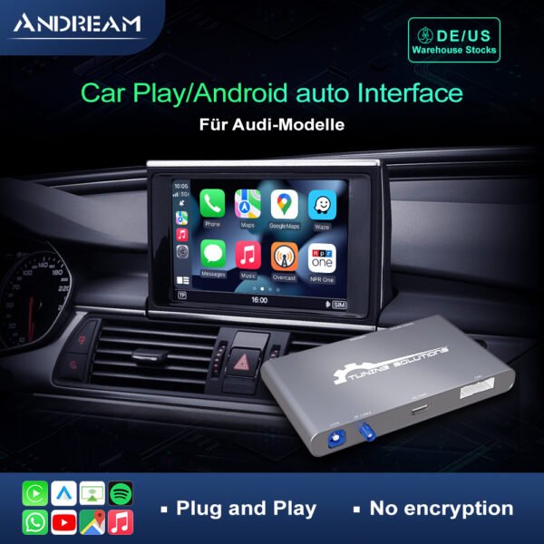 Tuning solution  Prime Multimedia Box with Wireless CarPlay Android Auto for Audi Q3 Q5 Q7 A1-A8 S5 S7 Compatible with 3G MIB MMI RMC Symphony
