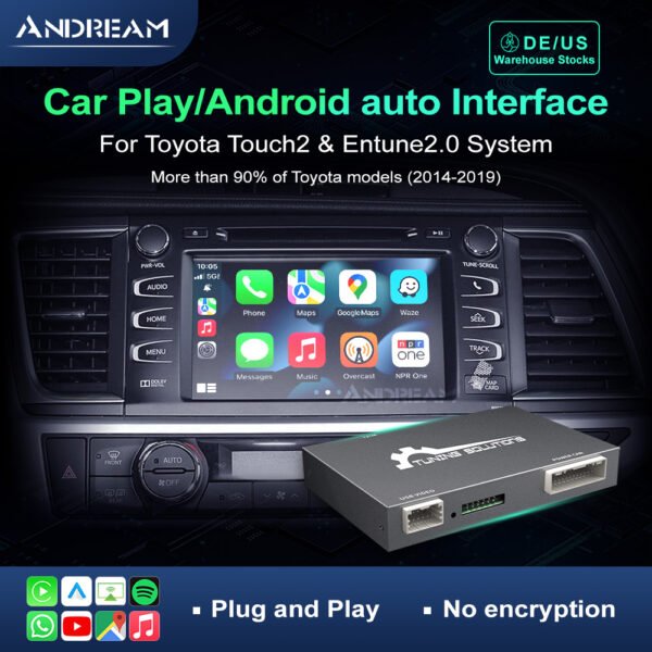 Tuning solution  Wireless CarPlay For TOYOTA Touch 2 2014-2019 Highlander Tundra CHR RAV4 Tacoma Land Curiser Prado Auris Avalon Android Auto