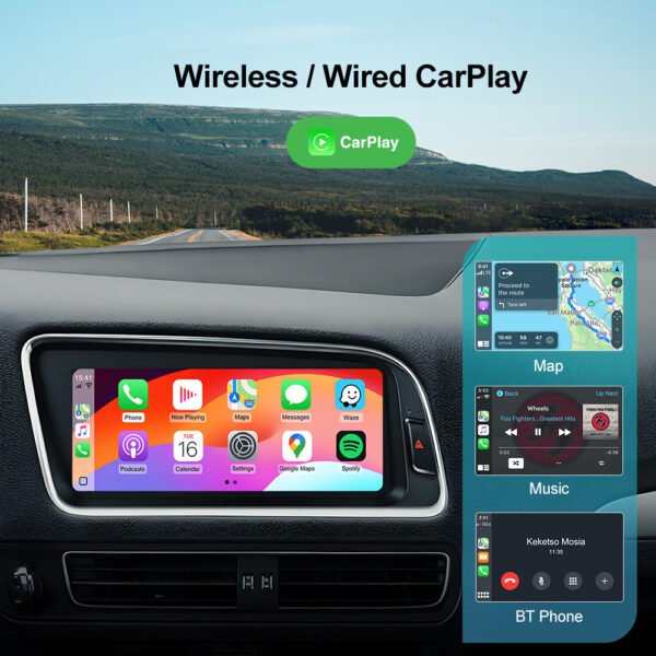 Tuning solution 8.8 inch Touch screen for Audi A4 S4 A5 S5 Q5 B8 Upgrade for Wireless CarPlay Android Auto Head Unit - Image 5