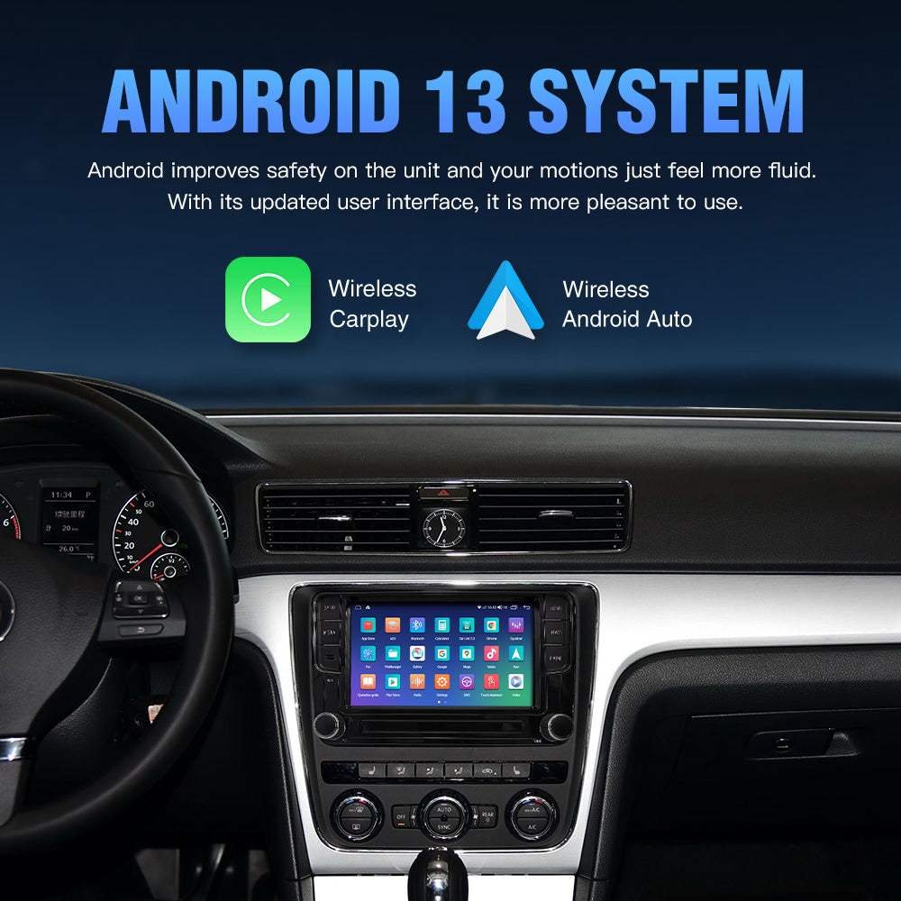 Tuning solution Android 13 7 Inchs Car Radio GPS For VW Volkswagen Skoda Octavia Golf Touran Passat Polo Jetta SEAT Radio Player Universal Carplay Multimedia