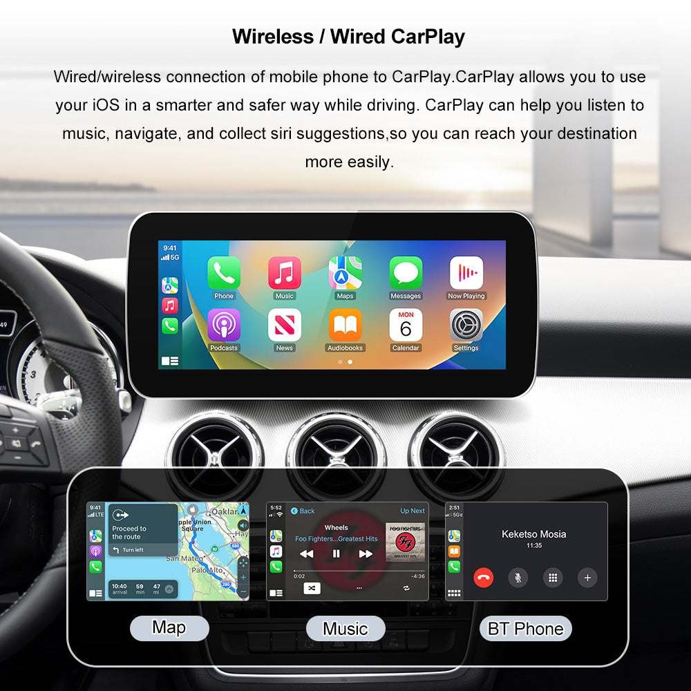 Tuning solution Wireless Carplay Android Auto Auto Multimedia Linux Touchscreen Multimedia For Mercedes Benz A B Cla Gla W176 W246 2013-2015 Ntg4.5/4.7 Stereo - Image 3