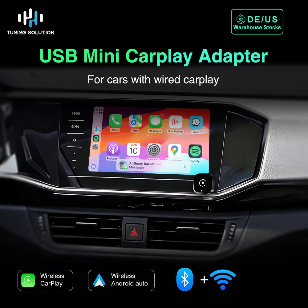 2 in 1 New Android Auto Wireless Carplay USB Mini Adapter Dongle Smart Box Upgrade Bluetooth5 For Volvo Benz Mg Kia Chery VW Touareg Toyota Hyundai
