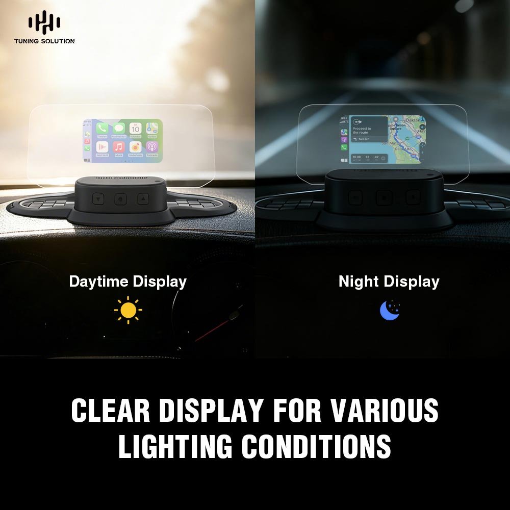 CarPlay-T300 HUD: Head-up display for Apple CarPlay – full compatibility with apps, navigation, calls and music always visible, controlled by voice. - Image 3